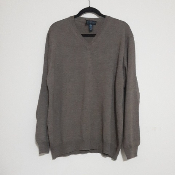 Giasone Men Brown Sweater Wool Pull Over Soft Event Office Luxury Y2k Grandpa Xl - Picture 1 of 5